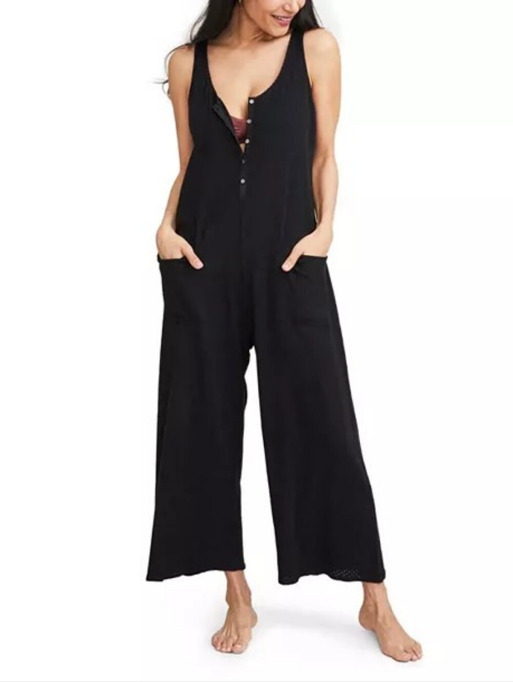 HATCH CollectionThe All Tri Maternity/Nursing Pointelle Jumpsuit Women's S